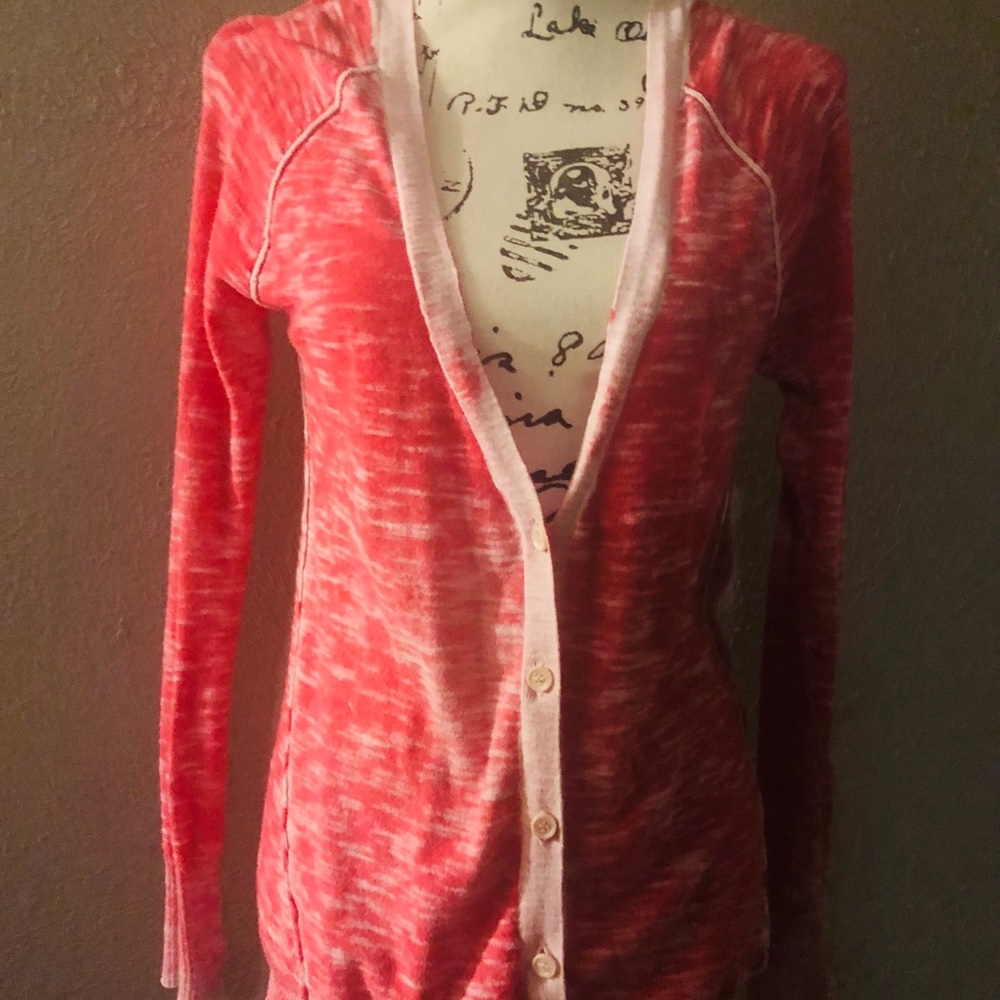 Aeropostale pinky coral cotton cardigan